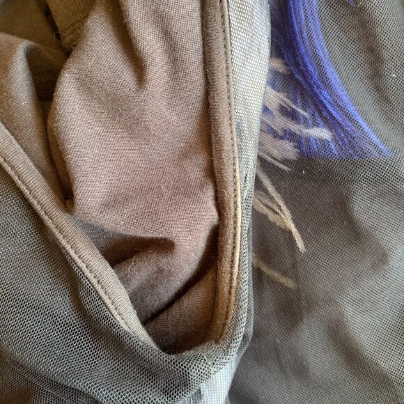 Rare McQ Alexander McQueen Women's XS Feather Dress Darkest Black Sheath Stretch - Picture 10 of 10